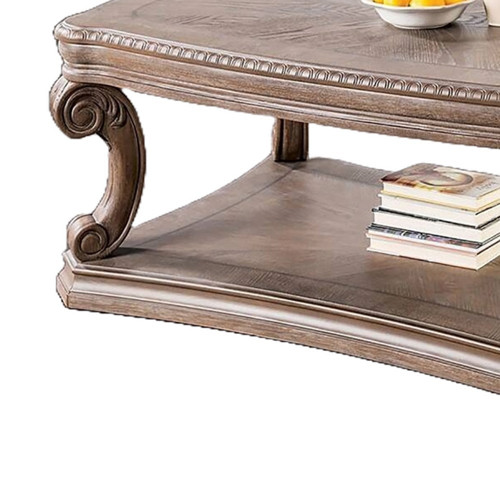 Olane Coffee Table | Weathered Oak Brown Wood | Rustic Farmhouse 52’’ BM339209