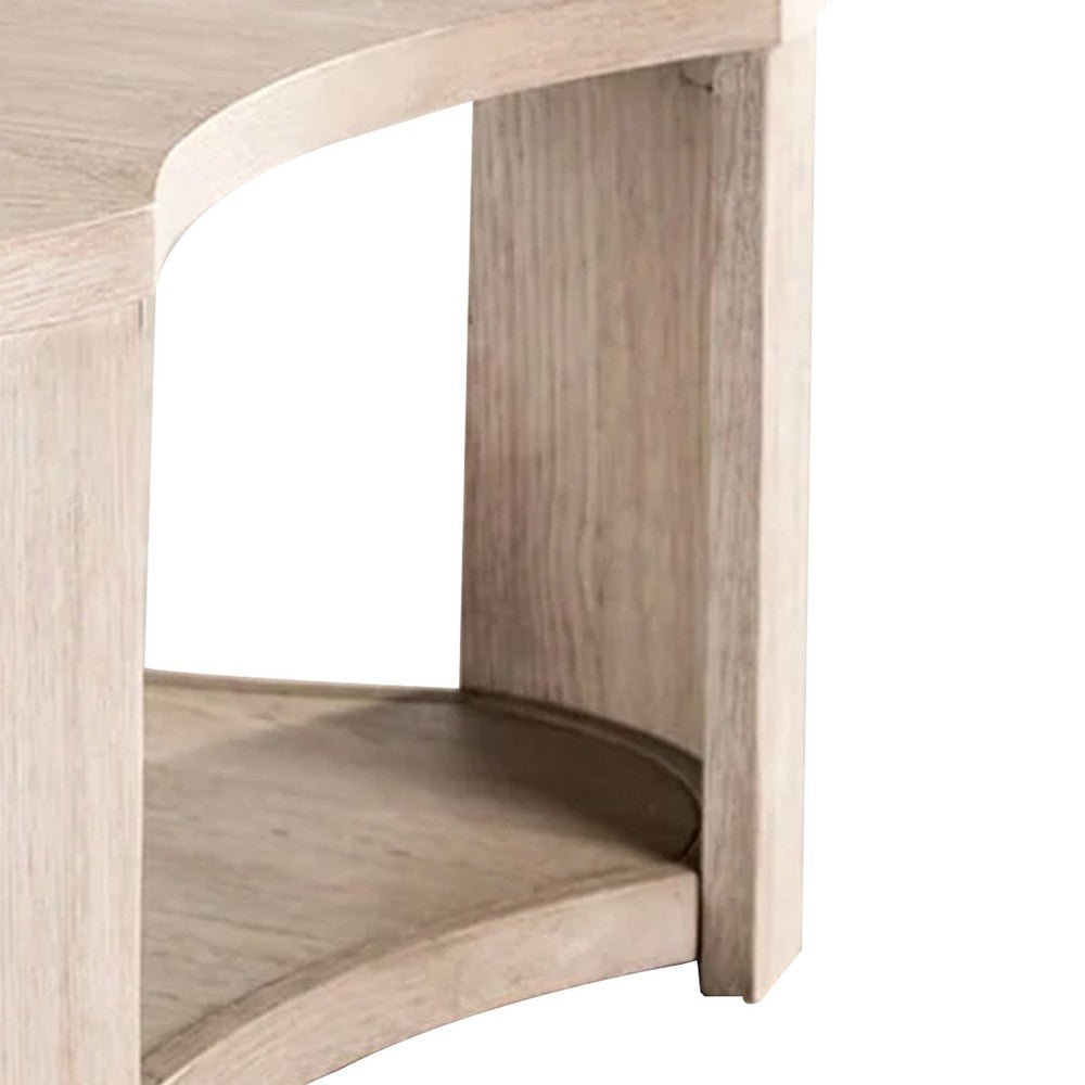 Cony Cocktail Coffee Table | Natural Oak Brown Wood | Caster Wheels | 42’’ BM339212