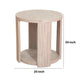 Cony Round End Table | Natural Oak Brown Wood | Caster Wheels | 24’’ BM339213