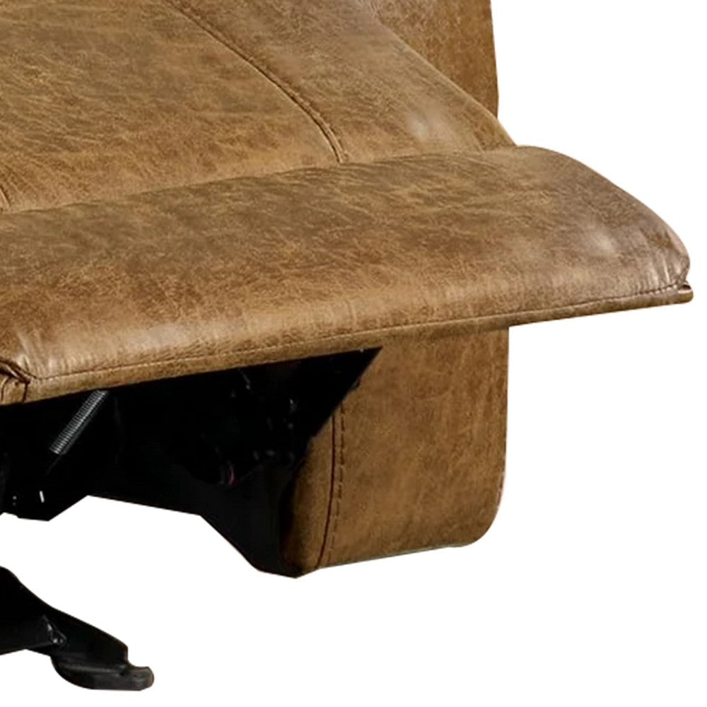 Kius Manual Recliner Chair | Brown Faux Leather | Pillow Top Arms BM339214