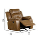 Kius Manual Recliner Chair | Brown Faux Leather | Pillow Top Arms BM339214