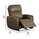 Sily Power Recliner Chair | Light Brown Faux Leather | Contoured Arms BM339215