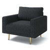 Remy Accent Sofa Chair | Black Boucle Seat with Metallic Undertone Gold Legs BM339216