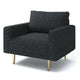 Remy Accent Sofa Chair | Black Boucle Seat with Metallic Undertone Gold Legs BM339216