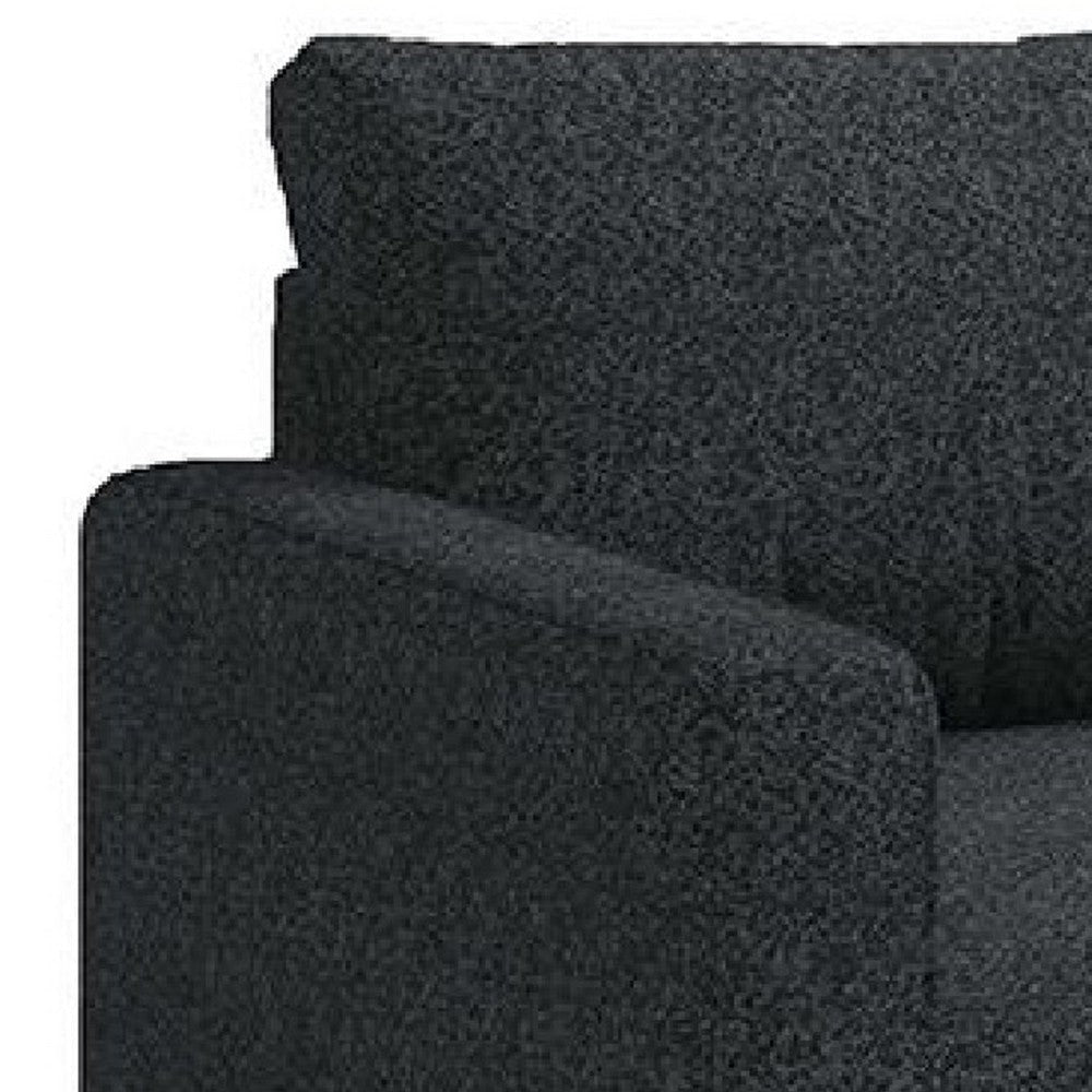 Remy Accent Sofa Chair | Black Boucle Seat with Metallic Undertone Gold Legs BM339216
