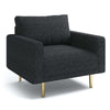 Remy Accent Sofa Chair | Black Boucle Seat with Metallic Undertone, Gold Legs