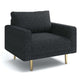 Remy Accent Sofa Chair | Black Boucle Seat with Metallic Undertone, Gold Legs