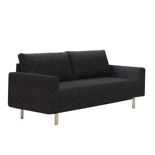 Remy Loveseat | Black Boucle | Bench-Style Seating | Gold Legs | 63"