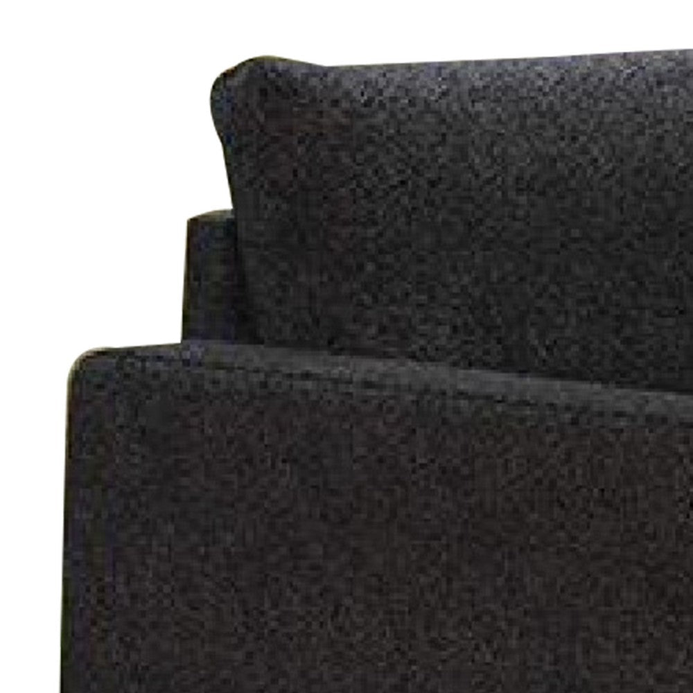 Remy Loveseat | Black Boucle | Bench-Style Seating | Gold Legs | 63’’ BM339217