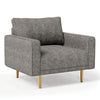 Remy Accent Sofa Chair | Charcoal Gray Boucle Fabric | Bench-Style Seating