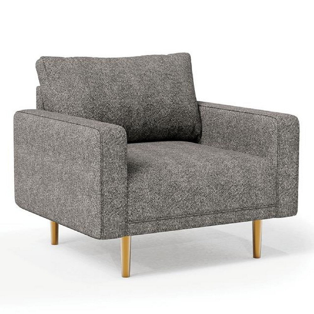 Remy Accent Sofa Chair | Charcoal Gray Boucle Fabric | Bench-Style Seating