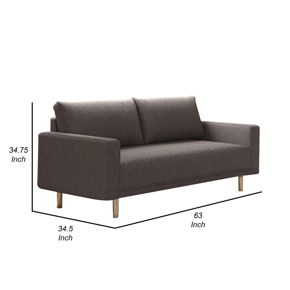 Remy Loveseat | Charcoal Gray Boucle | Gold Solid Wood Frame | 63’’ BM339219