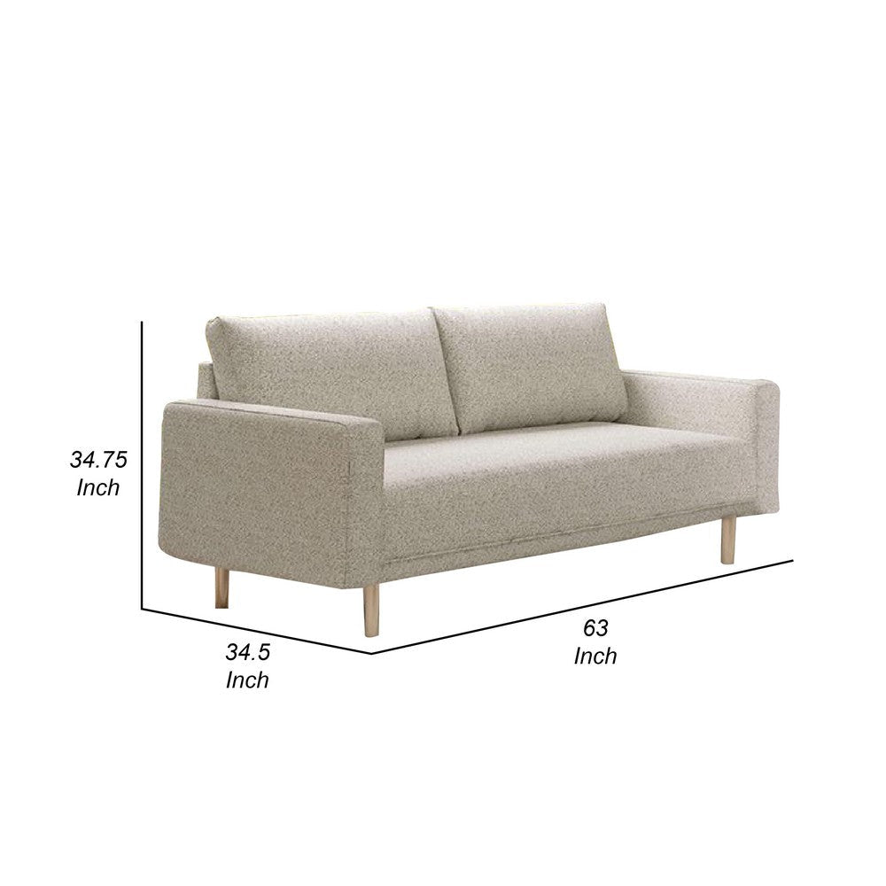 Remy Loveseat | Off-White Boucle | Gold Wood Frame | 63’’ BM339220
