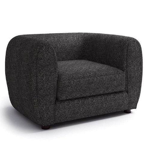 Dly Sofa Chair | Black Boucle | Wood Frame Tuxedo-Inspired Design