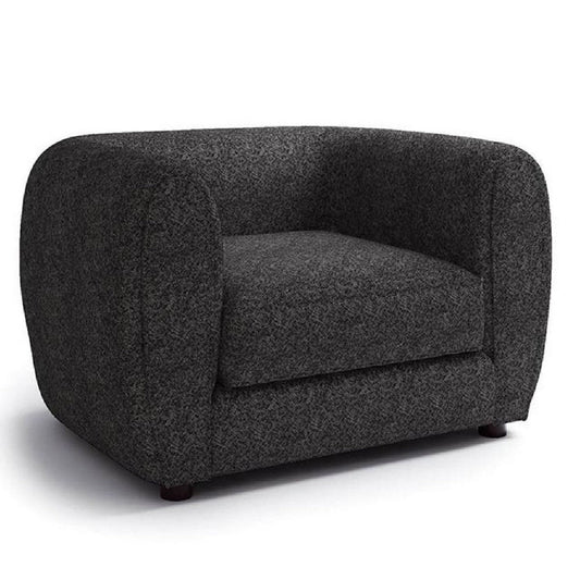 Dly Sofa Chair | Black Boucle | Wood Frame Tuxedo-Inspired Design