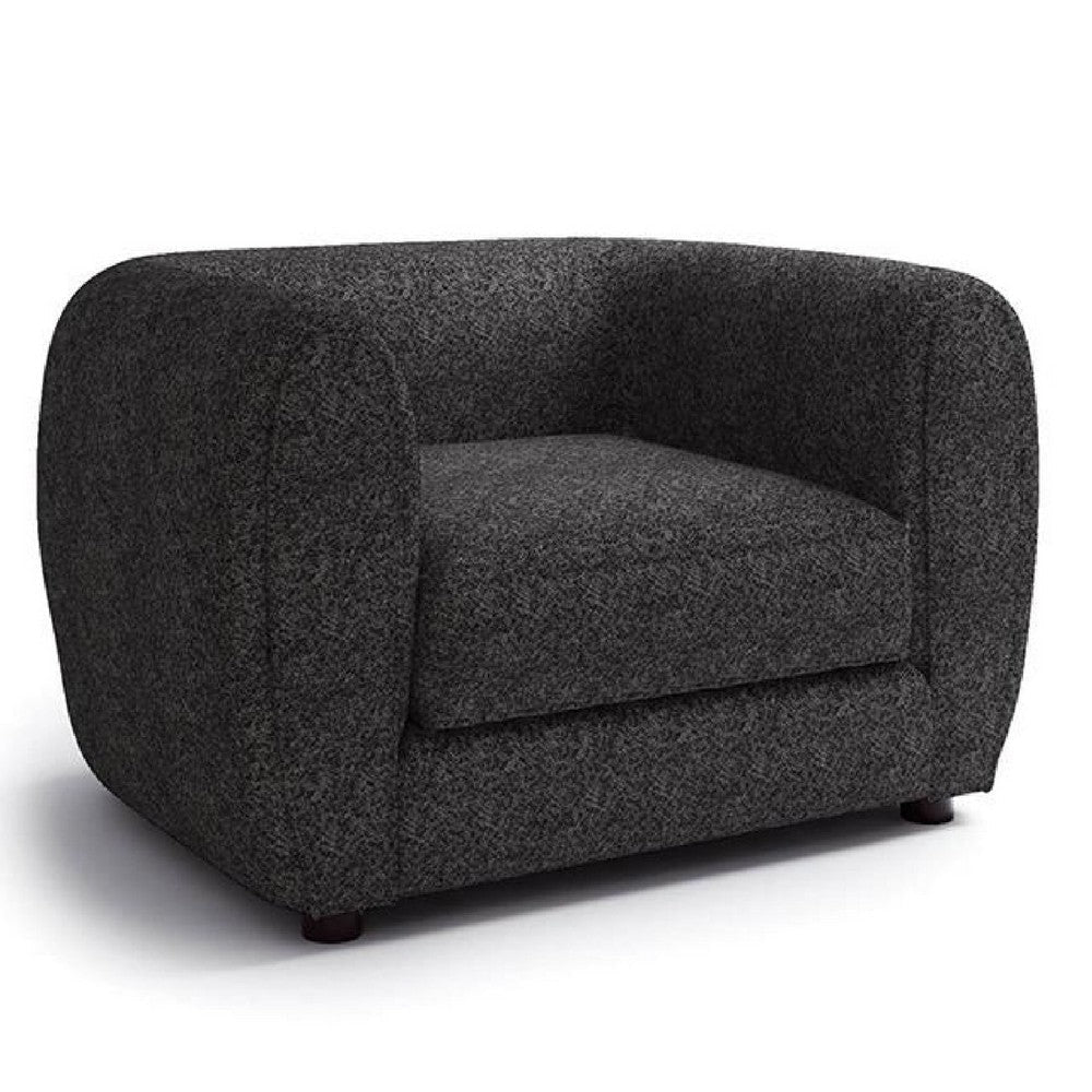 Dly Sofa Chair | Black Boucle | Wood Frame Tuxedo-Inspired Design