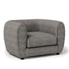Dly Sofa Chair | Charcoal Gray Boucle | Black Wood | Tuxedo-Inspired Design
