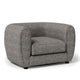 Dly Sofa Chair | Charcoal Gray Boucle | Black Wood | Tuxedo-Inspired Design