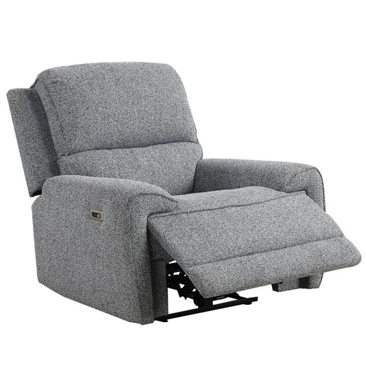 Cote Power Recliner Chair | Gray Boucle | Pillow Top Arms | Solid Wood