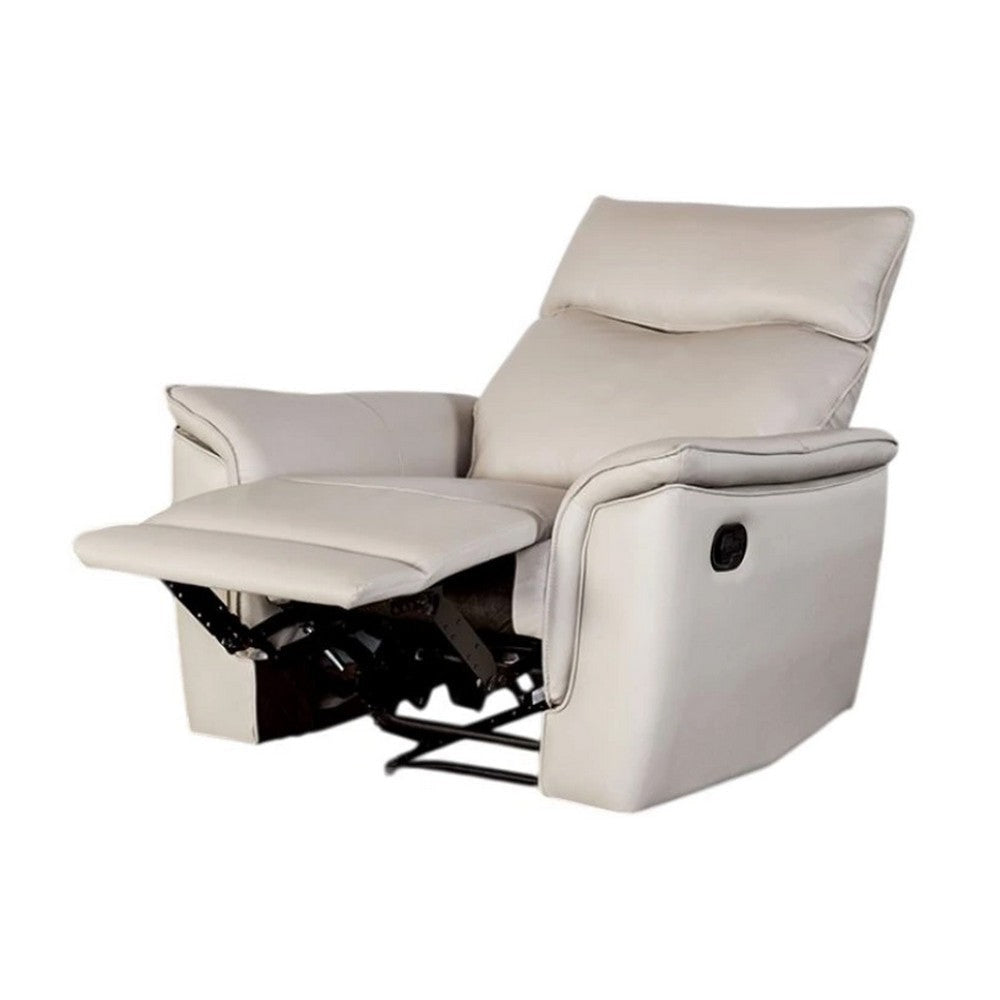Lenne Manual Recliner Chair | Taupe Leather Match | Padded Arms BM339224