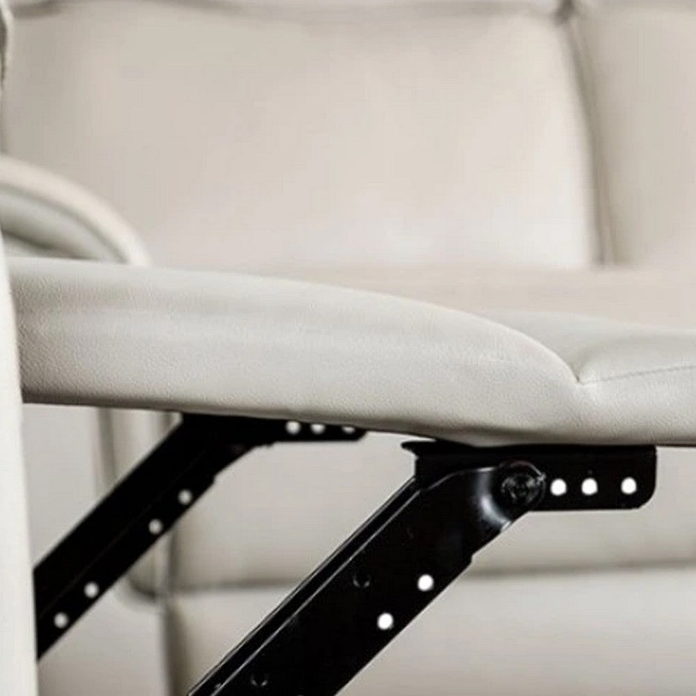 Lenne Manual Recliner Chair | Taupe Leather Match | Padded Arms BM339224
