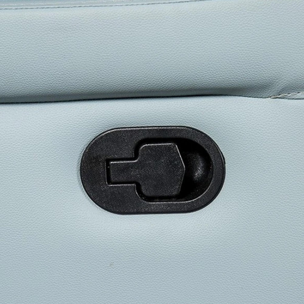 Larus Manual Recliner Chair | Powder Blue Leather Match | Pillow Arms BM339225
