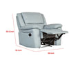 Larus Manual Recliner Chair | Powder Blue Leather Match | Pillow Arms BM339225