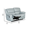 Larus Manual Loveseat | Powder Blue Leather Match | Pillow Top Arms | 60’’ BM339226