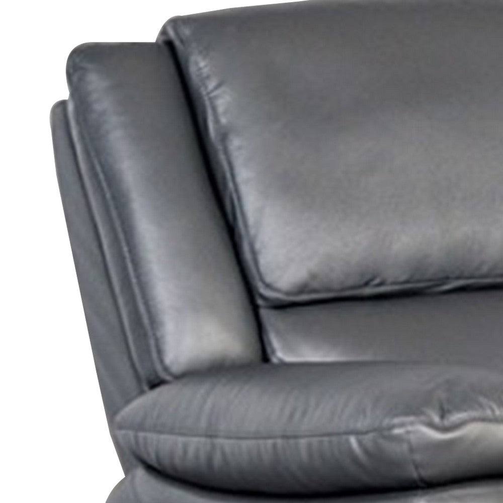 Larus Manual Loveseat | Dark Gray Leather Match | Pillow Top Arms | 60’’ BM339227