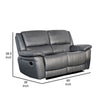 Larus Manual Loveseat | Dark Gray Leather Match | Pillow Top Arms | 60’’ BM339227