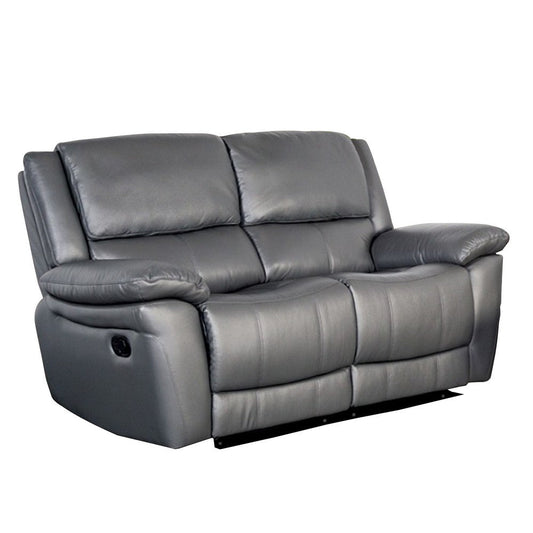 Larus Manual Loveseat | Dark Gray Leather Match | Pillow Top Arms | 60"