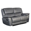 Larus Manual Loveseat | Dark Gray Leather Match | Pillow Top Arms | 60"