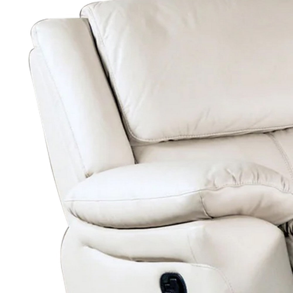 Larus Manual Loveseat | Off-White Leather Match | Pillow Top Arms | 60’’ BM339228