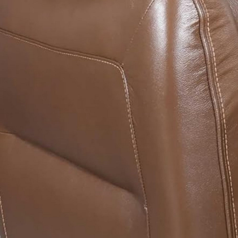 Teren Power Recliner Chair | Rich Caramel Brown Leather Match | Foam BM339229