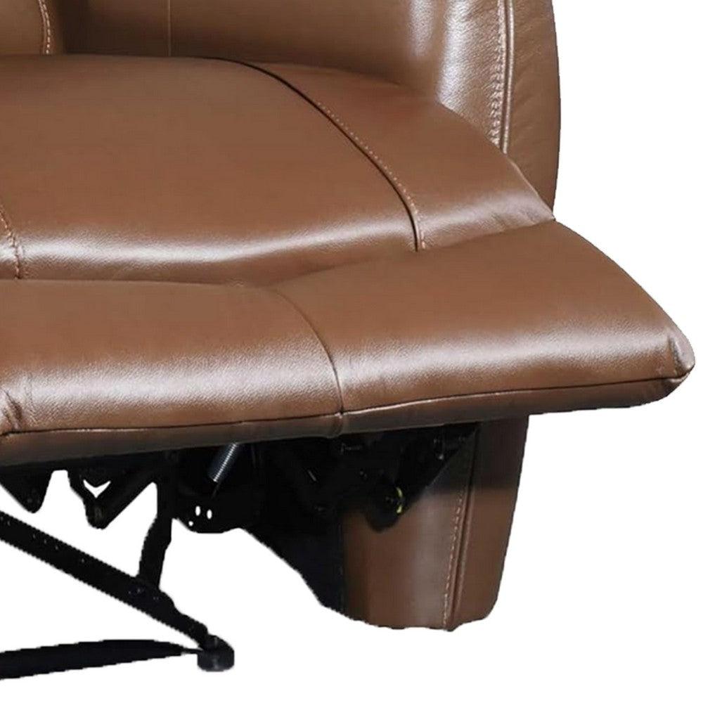 Teren Power Recliner Chair | Rich Caramel Brown Leather Match | Foam BM339229