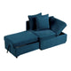 Bernie Modular Convertible Chair Futon | Teal Blue Fabric | Seat w Storage | 2 Pillows BM339231
