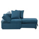 Bernie Modular Convertible Chair Futon | Teal Blue Fabric | Seat w Storage | 2 Pillows BM339231