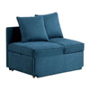 Bernie Modular Convertible Chair Futon | Teal Blue Fabric | Seat w Storage | 2 Pillows