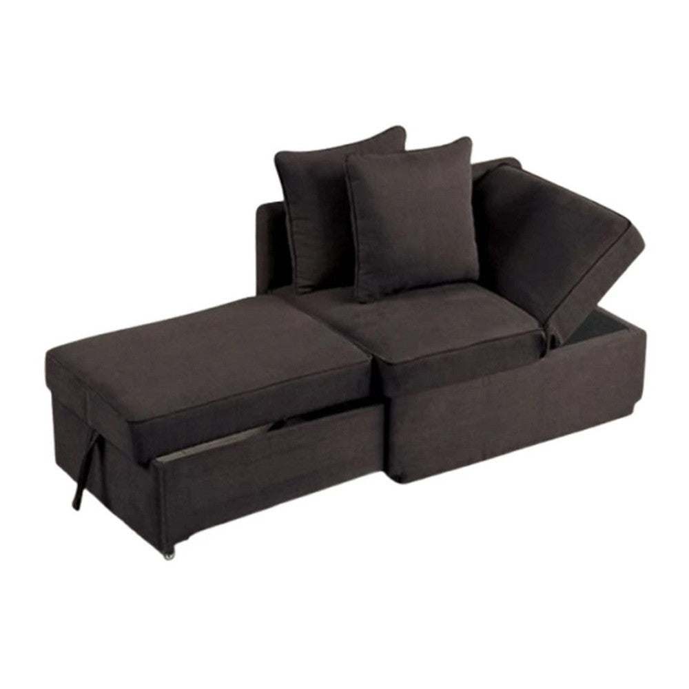 Bernie Modular Convertible Chair Futon | Gray | Multiple Configurations | 2 Pillows BM339232