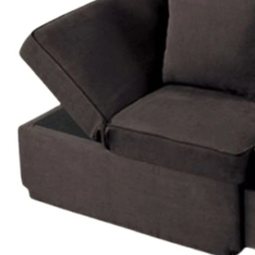 Bernie Modular Convertible Chair Futon | Gray | Multiple Configurations | 2 Pillows BM339232