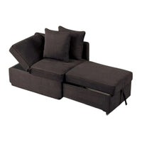 Bernie Modular Convertible Chair Futon | Gray | Multiple Configurations | 2 Pillows