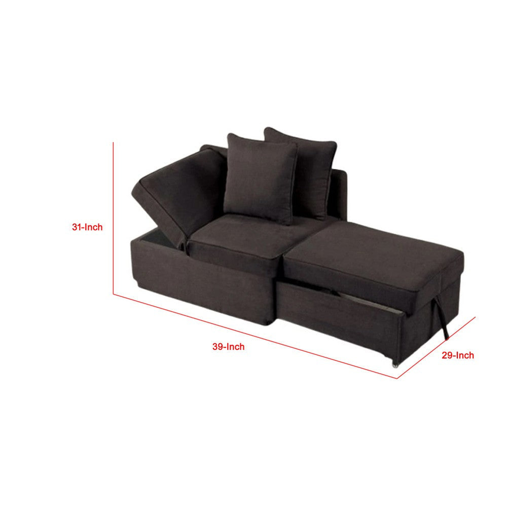 Bernie Modular Convertible Chair Futon | Gray | Multiple Configurations | 2 Pillows BM339232