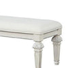 Miamy Bench | Cream White Wood Frame | Textured Fabric | 55’’ BM339233