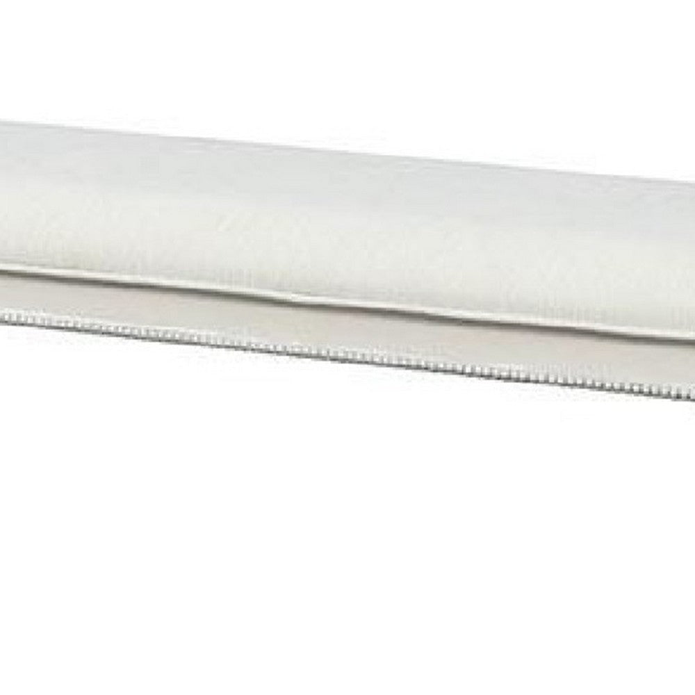 Miamy Bench | Cream White Wood Frame | Textured Fabric | 55’’ BM339233