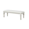 Miamy Bench | Cream White Wood Frame | Textured Fabric | 55"