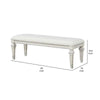 Miamy Bench | Cream White Wood Frame | Textured Fabric | 55’’ BM339233
