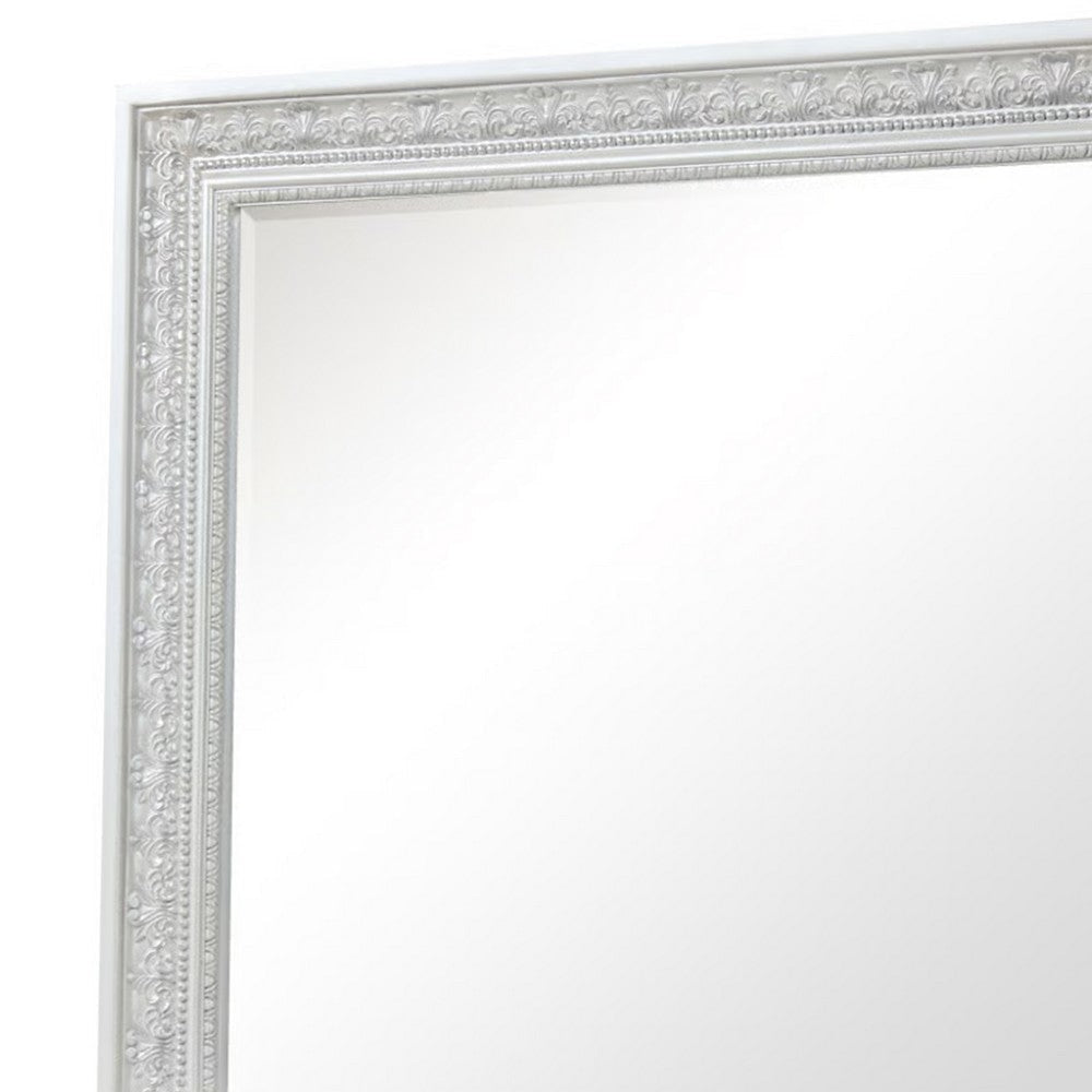 Miamy Dresser Mirror | 44’’ Cream White Wood Frame | Bevelled Edge BM339234