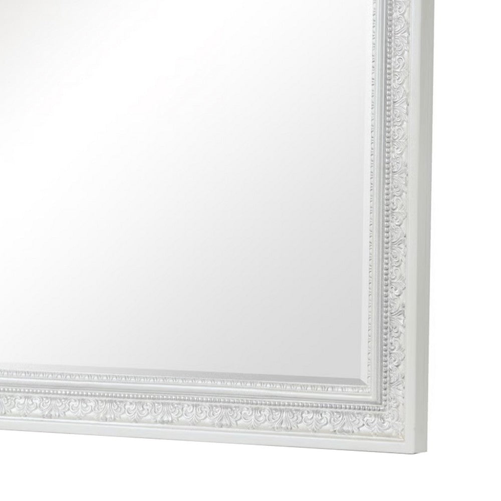 Miamy Dresser Mirror | 44’’ Cream White Wood Frame | Bevelled Edge BM339234