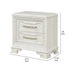 Miamy Nightstand | USB | 2 Drawers | Cream White Wood | 29’’ BM339235