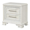 Miamy Nightstand | USB | 2 Drawers | Cream White Wood | 29"